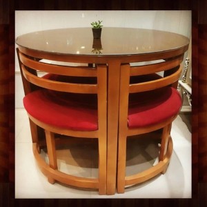 میز ناهارخوری کمجا چوبی 4 نفره